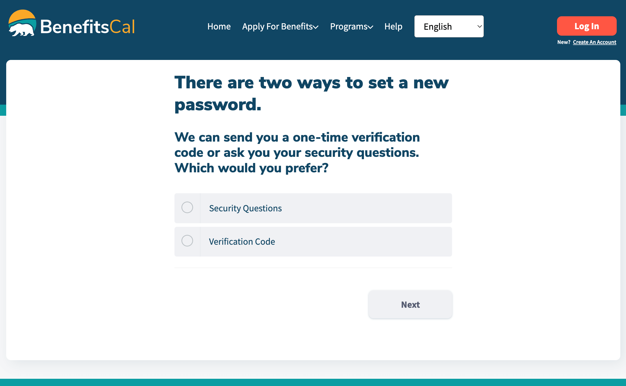 Forgot C4Yourself Password Step 3: Select any one method to verify yourself